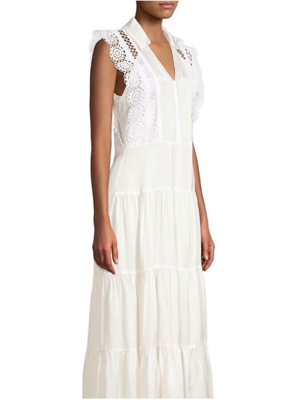 Sandro Paris Maxime Lace-Trim Maxi Dress Size FR 40/ US 8